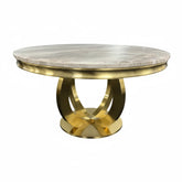 Arianna Gold Round Marble Dining Table - Pendle Village Furniture